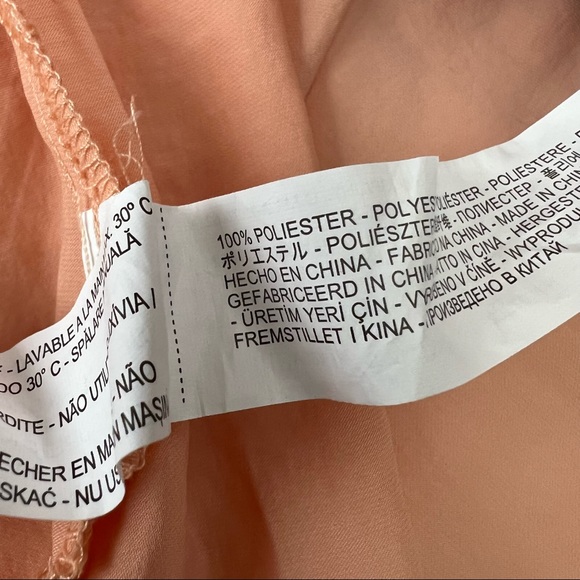 Zara Basics Maxi Peach Skirt with Navy Elastic Waist Detail - Picture 8 of 12